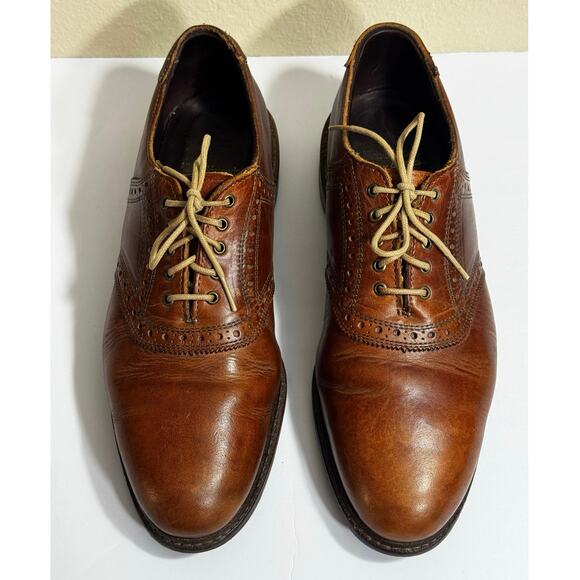 Allen Edmonds Honor Collection Men's First Cut Brown Soft Spike Golf Shoes - 9B - Picture 2 of 8